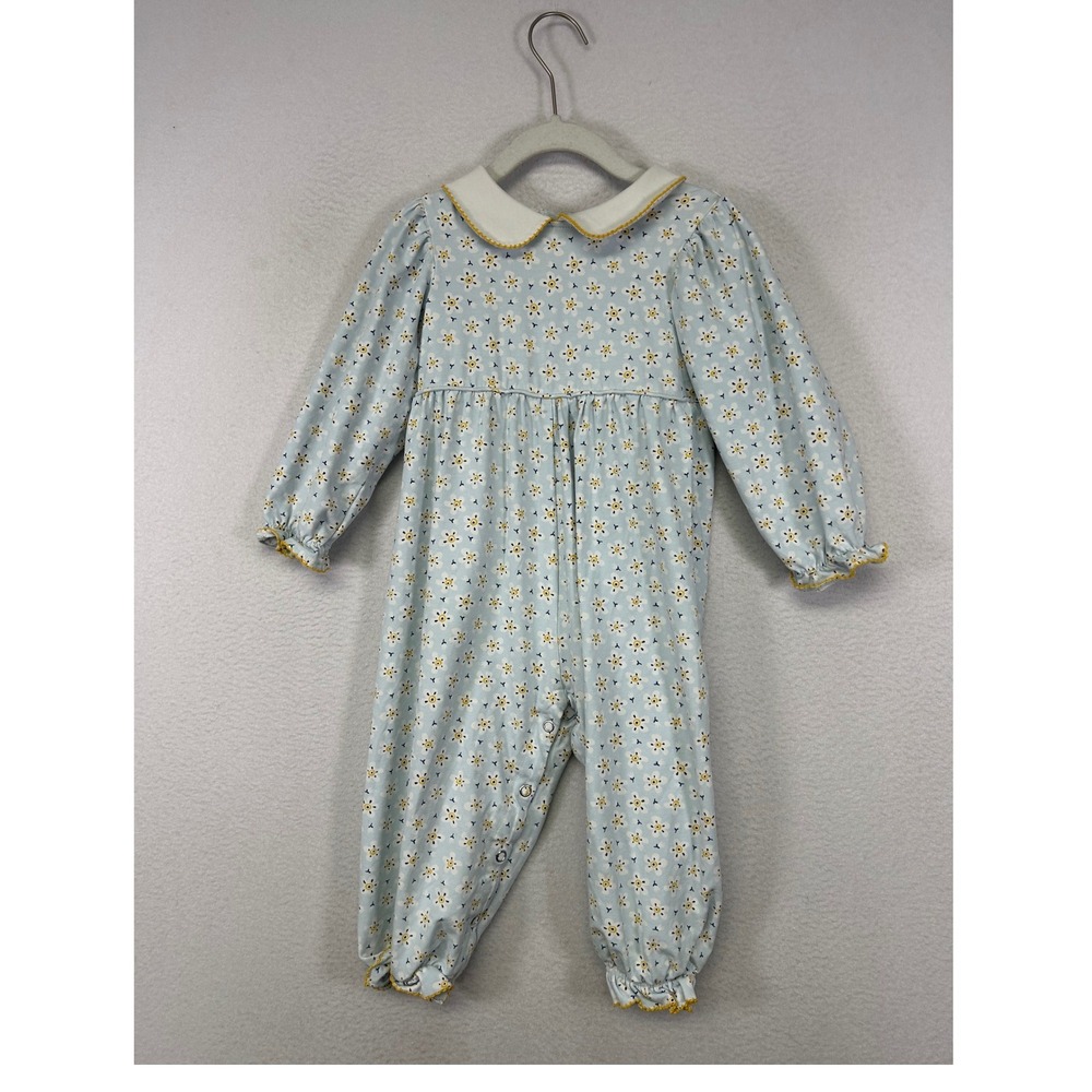 [Cottagecore] Serendipity by Shrimp and Grits‎ Kids 3T Blue Floral Daisy Romper
